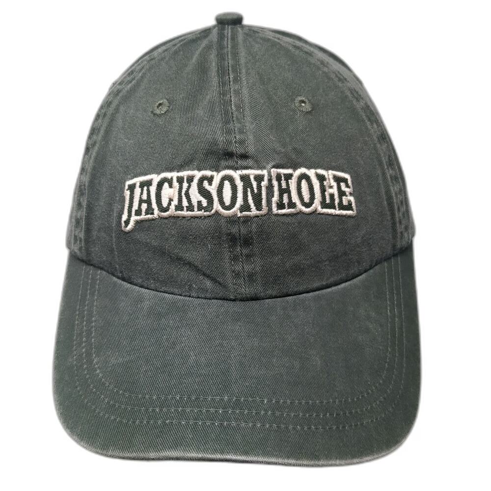 Ahead Baseball Cap Green One Size Jackson Hole Wyoming Est 1914 Strapback Hat